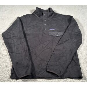 Patagonia Synchilla Women's Small Snap T Black‎ Fleece Pullover Outdoor Hiking